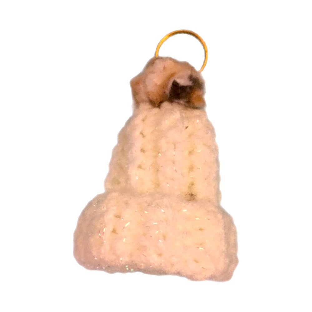 Crochet Snow Cap Keychain